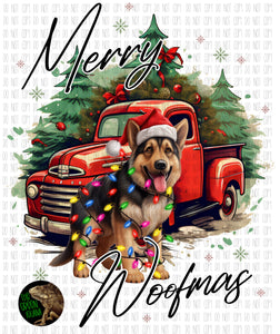 Merry Woofmas with German Shepherd - DIGITAL