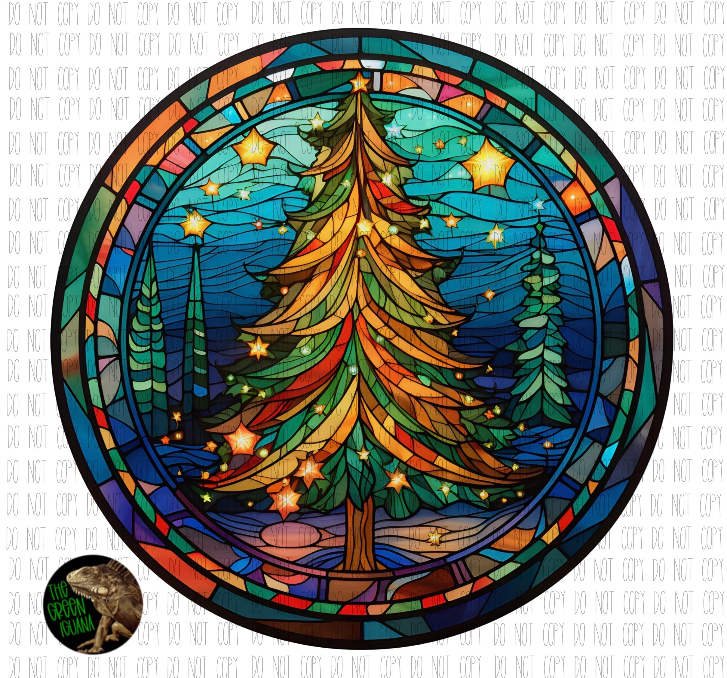 Stained glass Christmas tree - DIGITAL