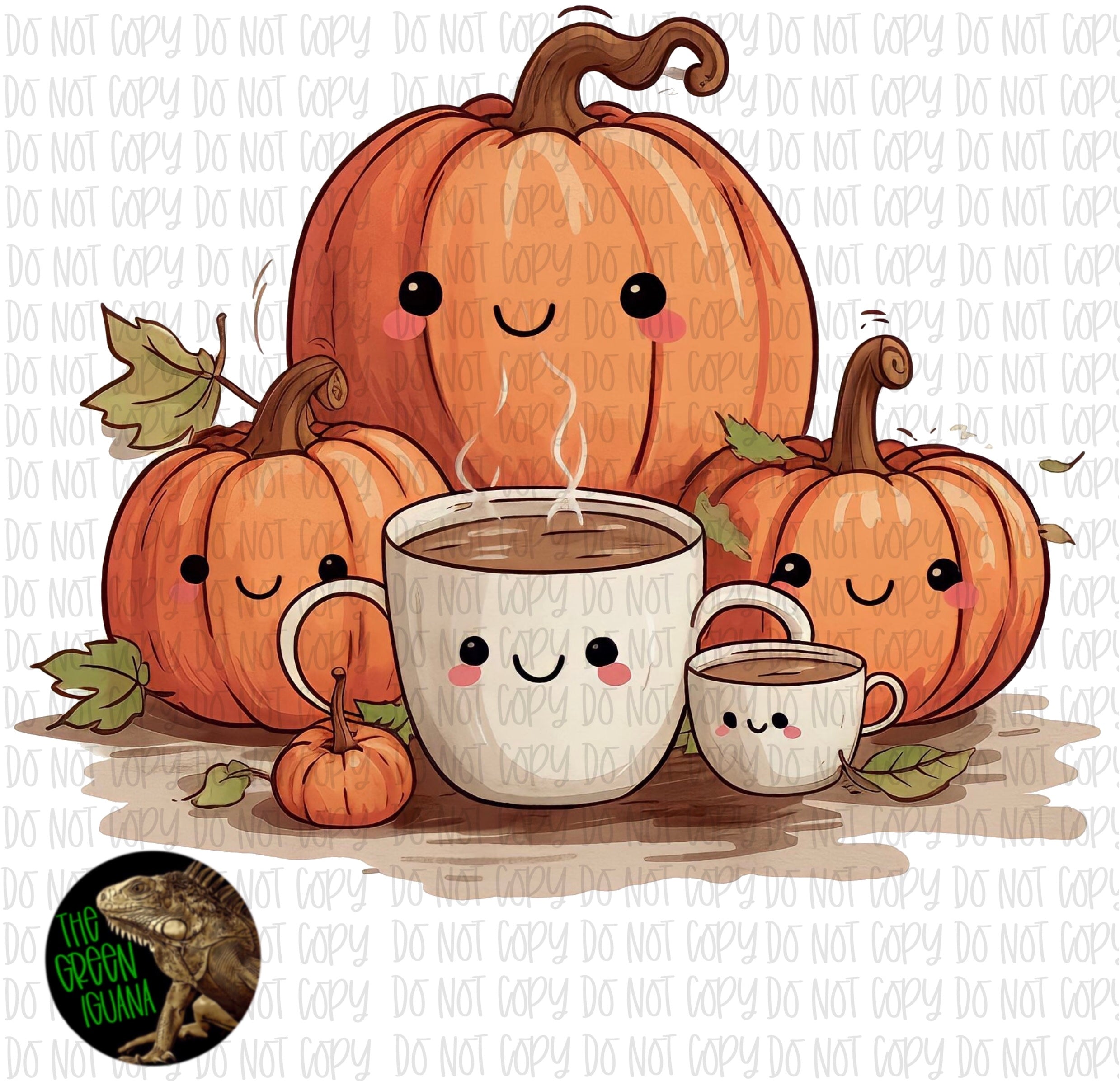 Cute pumpkins & coffees - DIGITAL