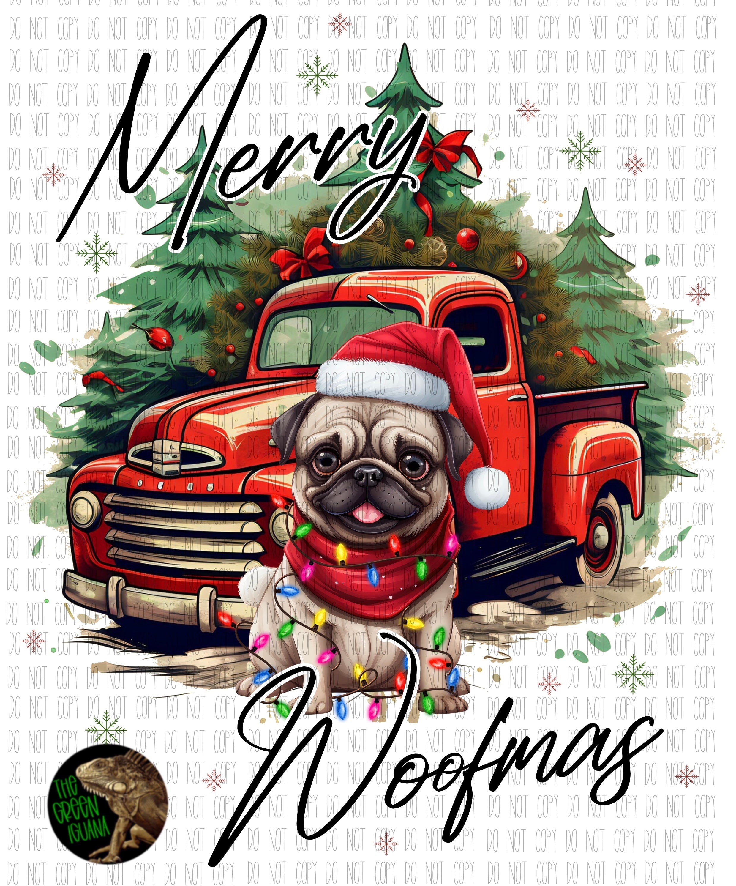 Merry Woofmas with Pug - DIGITAL