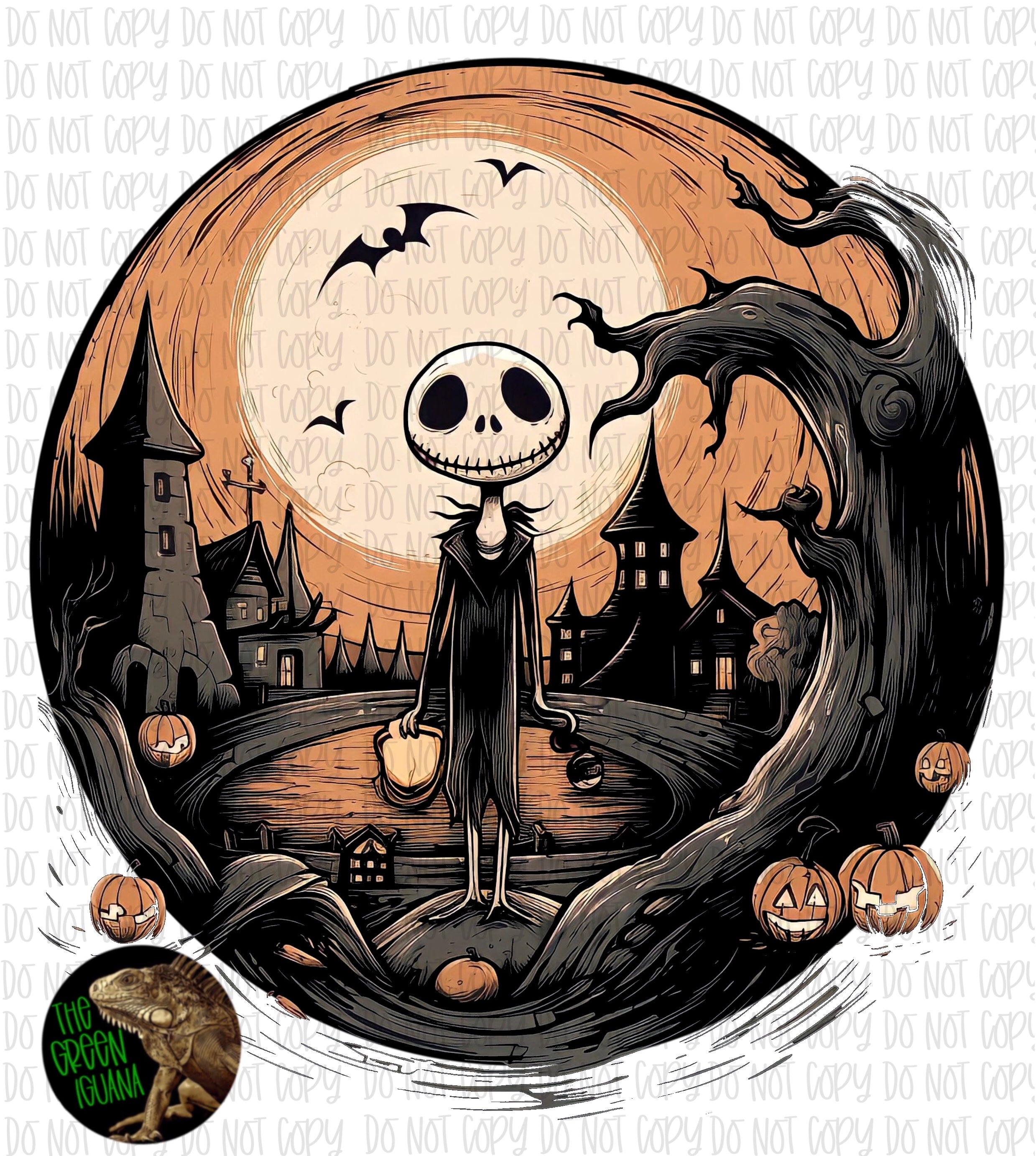 Illustrated Jack S with pumpkins - DIGITAL