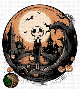 Illustrated Jack S with pumpkins - DIGITAL