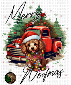 Merry Woofmas with Poodle - DIGITAL