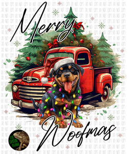 Merry Woofmas with Rottweiler - DIGITAL