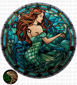Stained glass mermaid - DIGITAL
