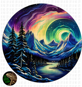 Gorgeous northern lights and mountain scenery - DIGITAL