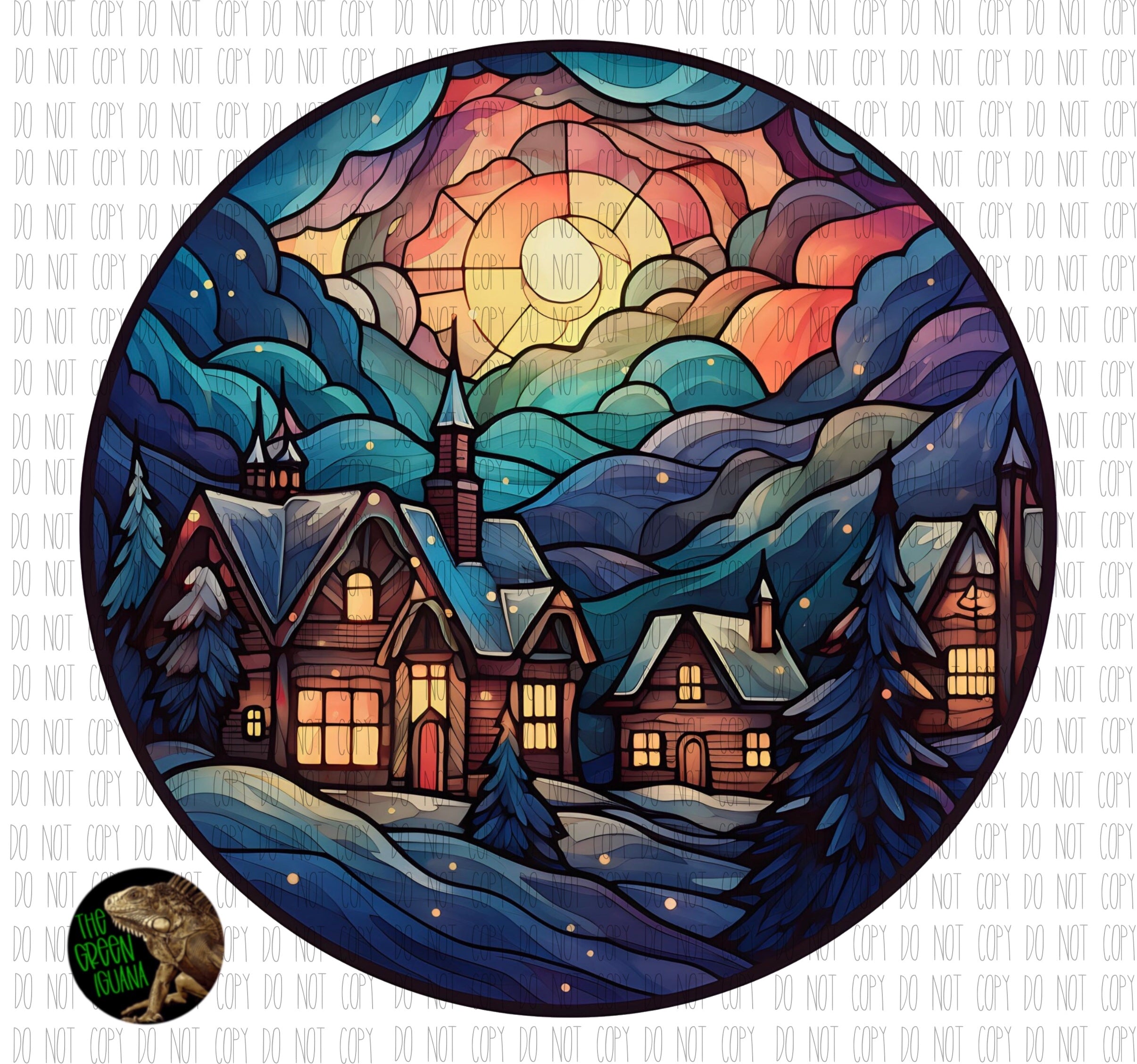 Stained glass Christmas/winter scenery 3 - DIGITAL