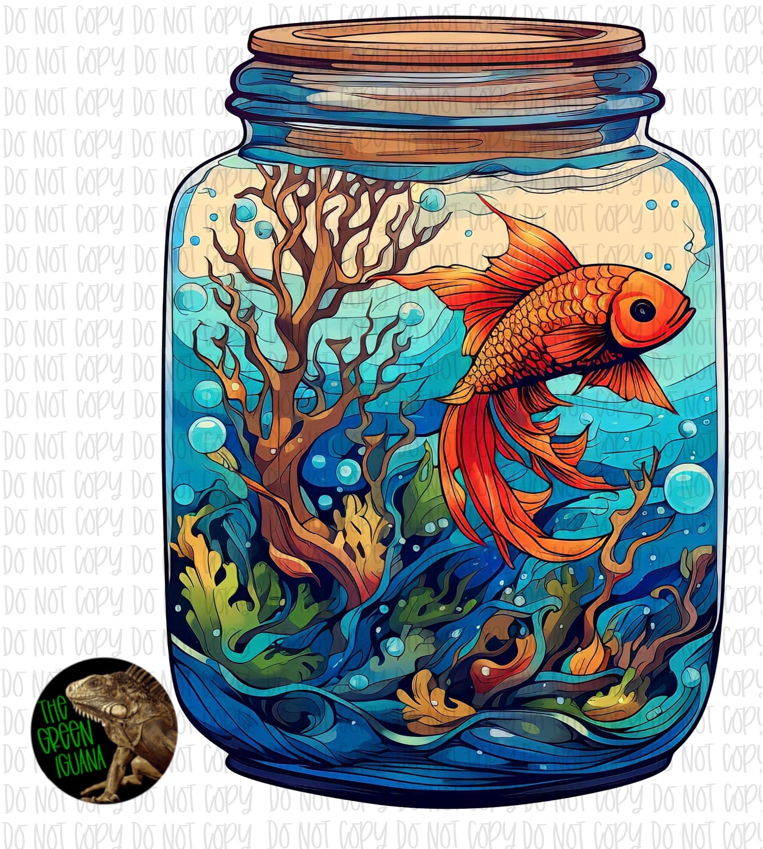 Koi fish in jar - DIGITAL