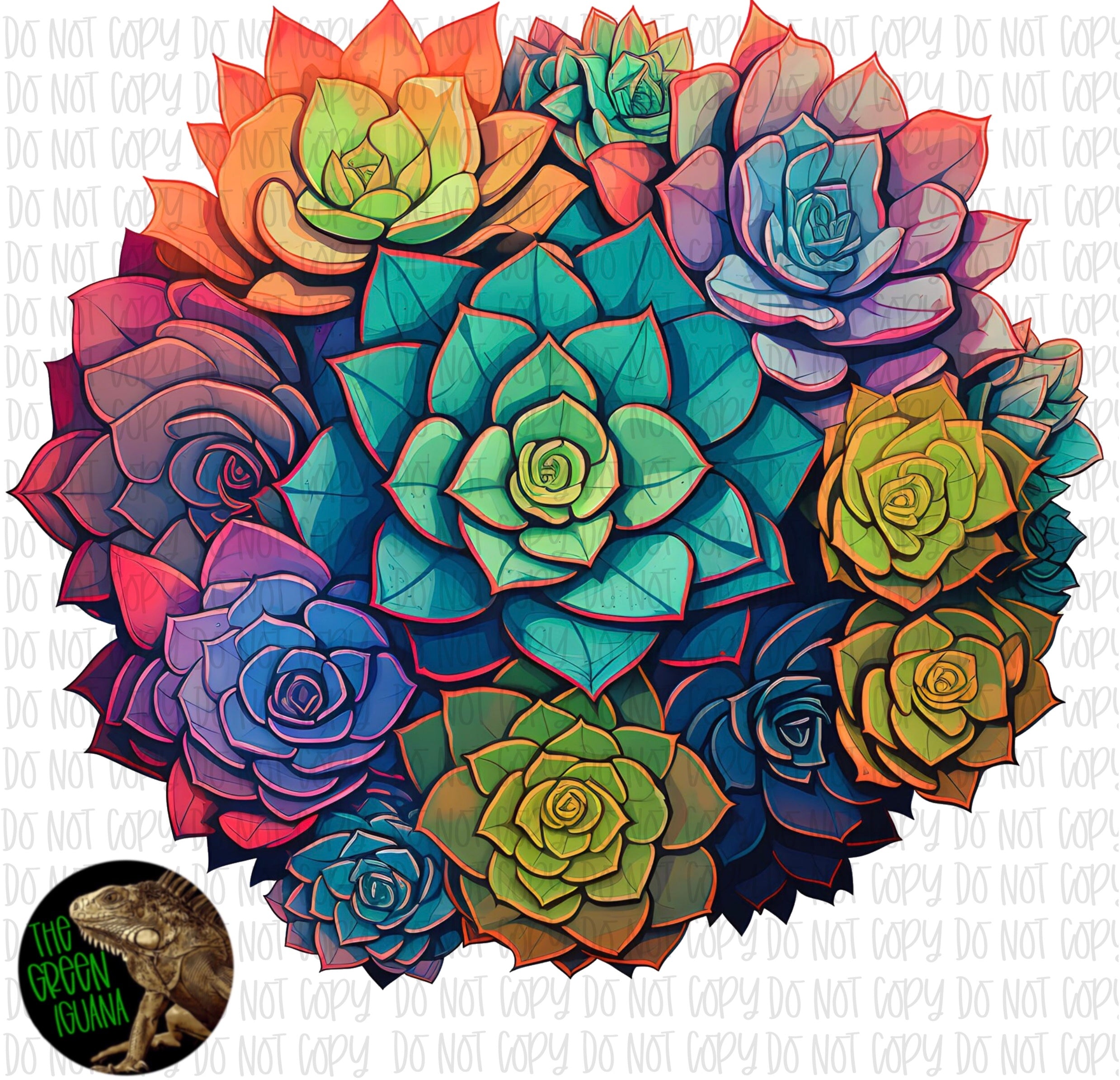 Colourful succulents - DIGITAL
