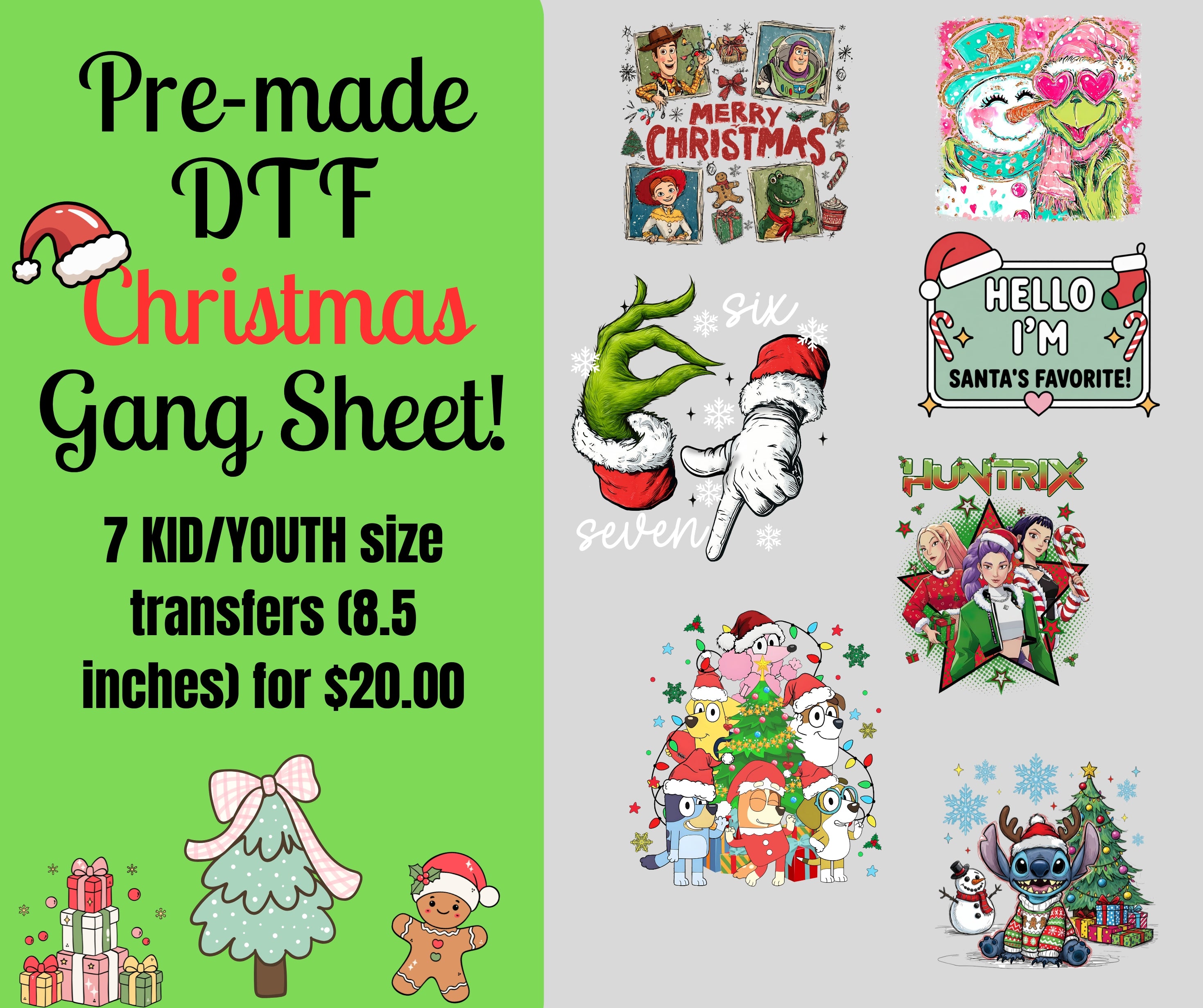Pre-made Christmas Gang Sheet (kids)