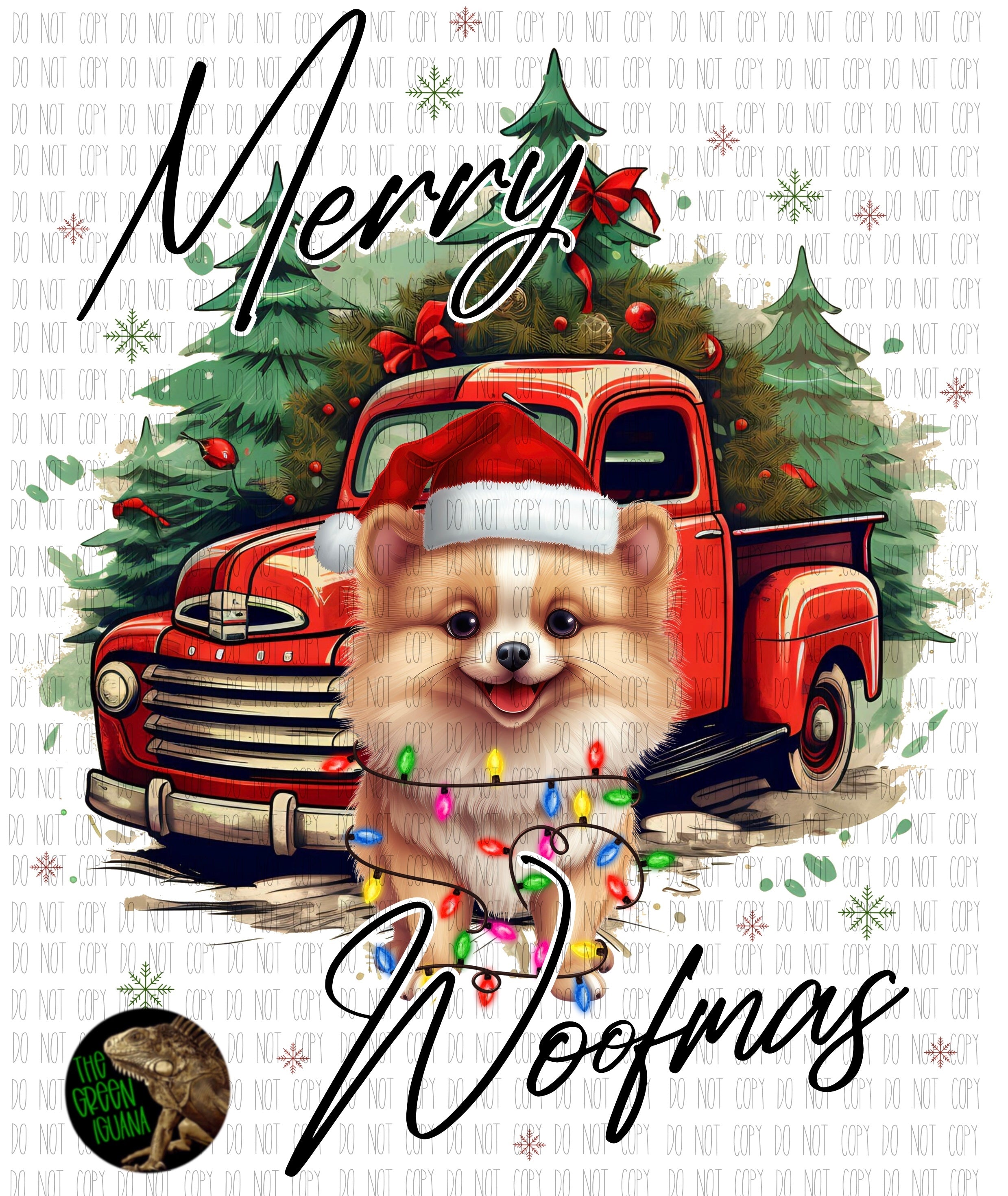 Merry Woofmas with Pomeranian- DIGITAL