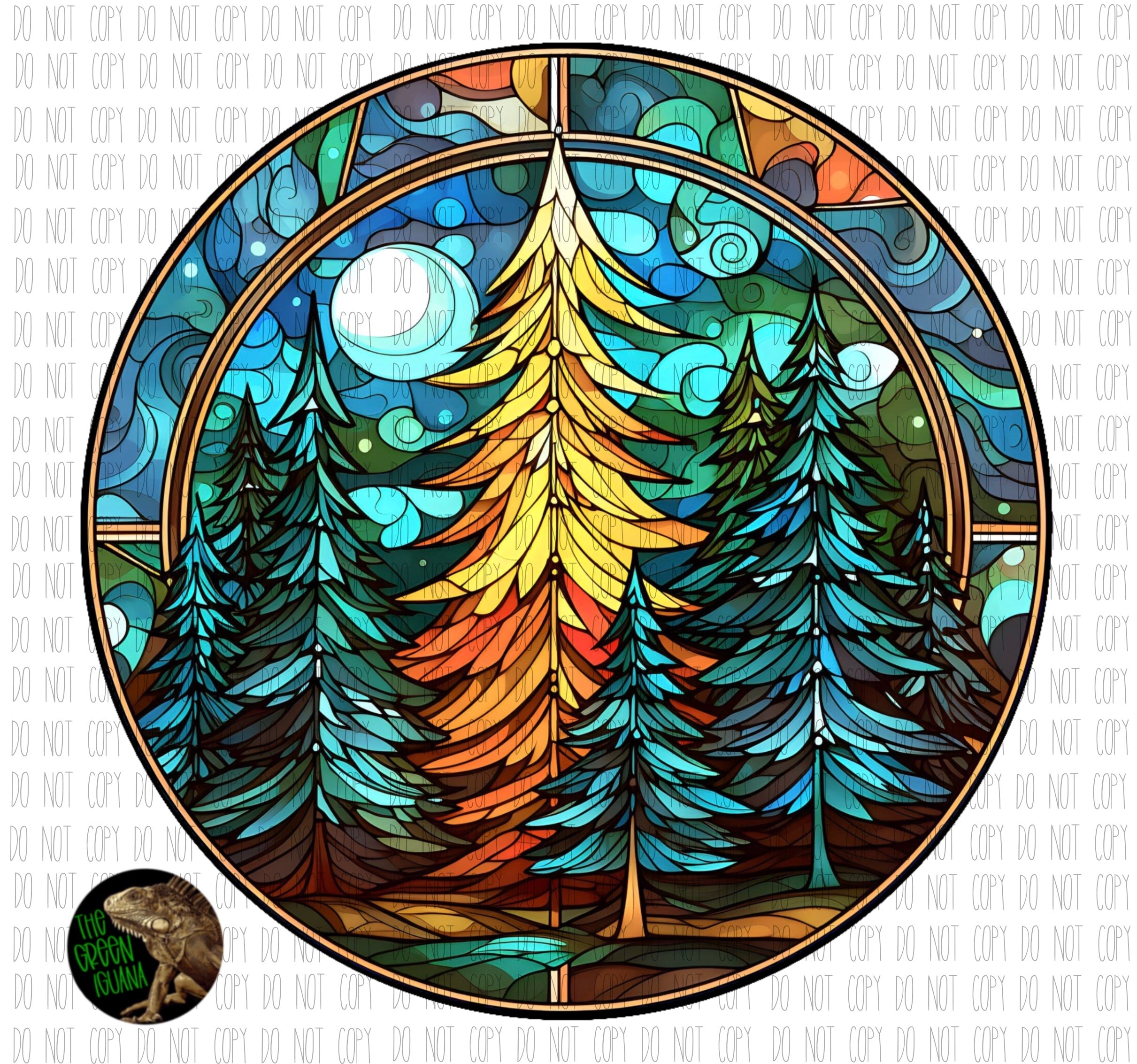 Stained glass Christmas trees - DIGITAL