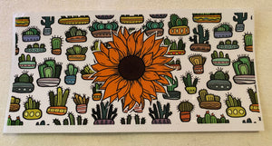 Sunflower & cactuses - UV DTF 16oz wrap