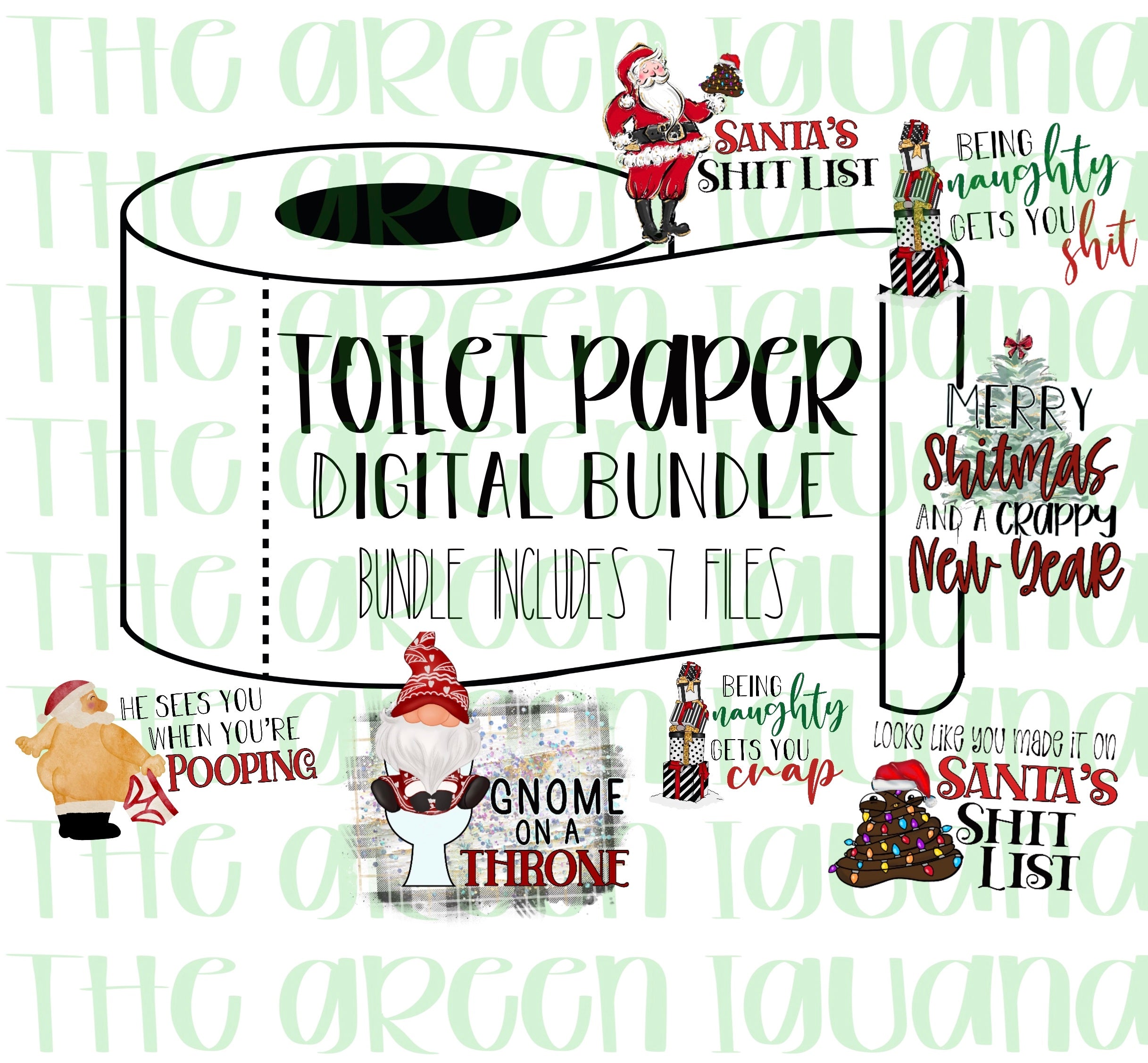 Toilet paper Christmas DIGITAL BUNDLE (7 files)