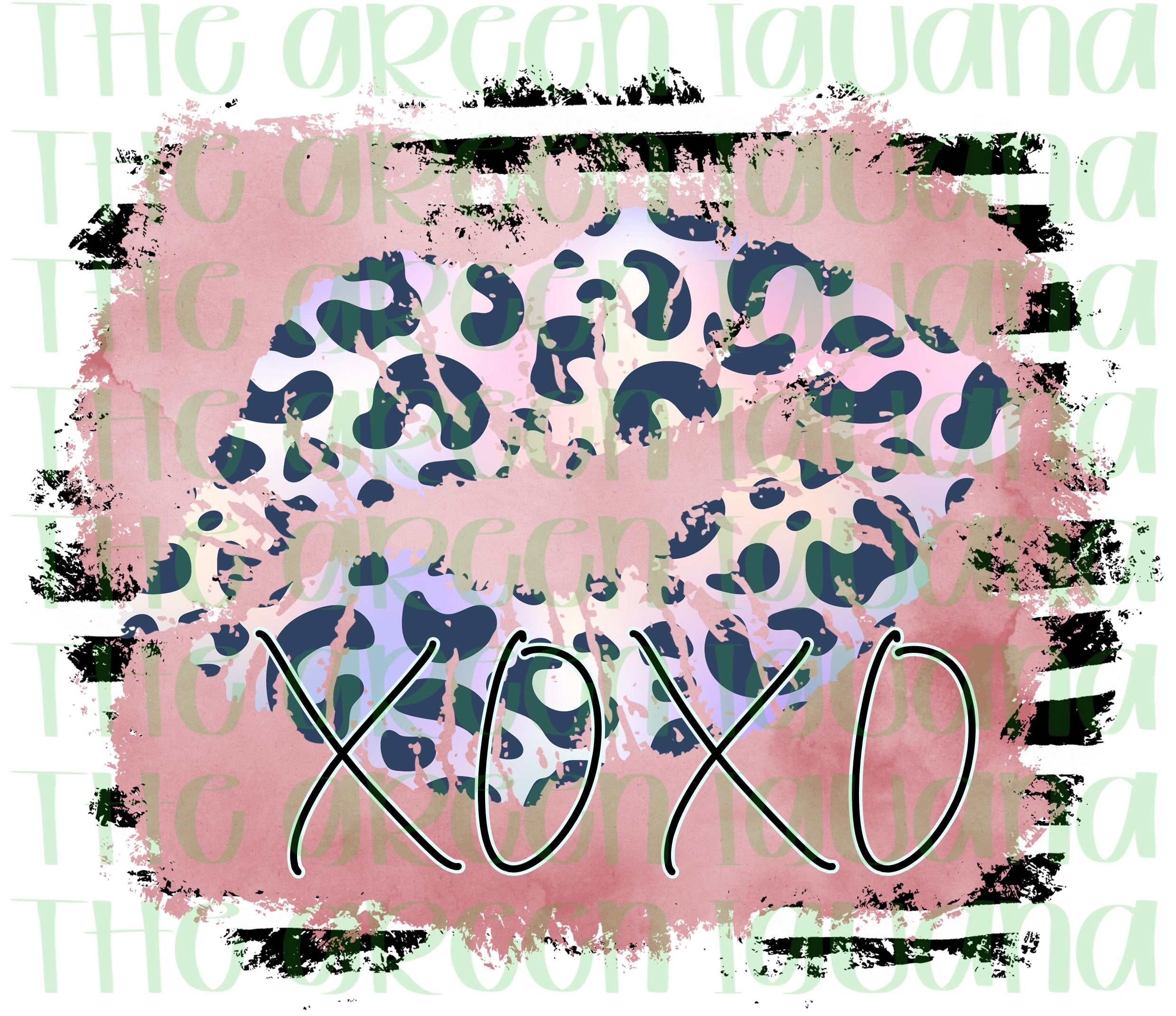XOXO with holographic lips - DTF transfer