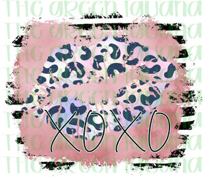 XOXO with holographic lips - DTF transfer
