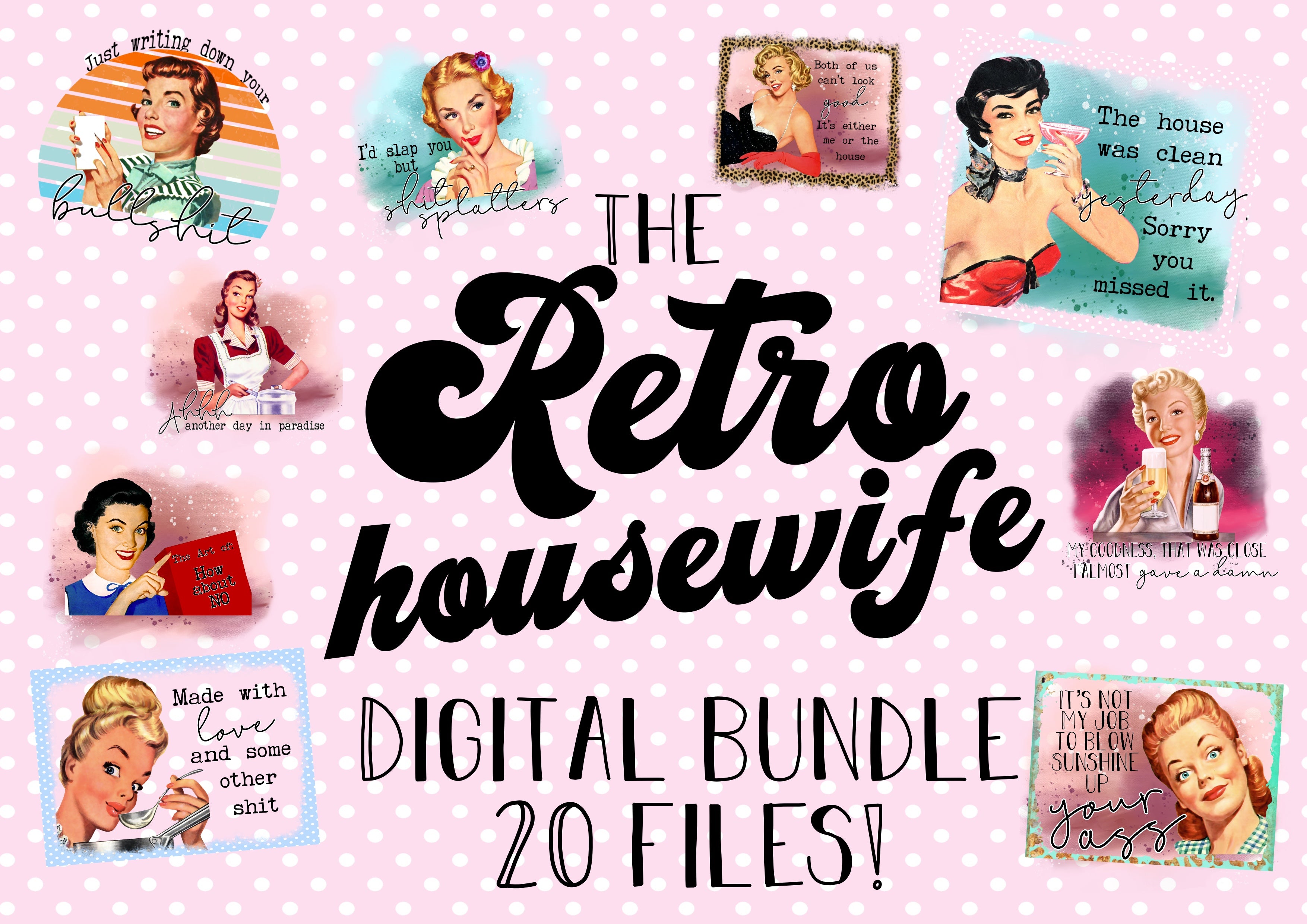 The Retro housewife DIGITAL BUNDLE (20 files)