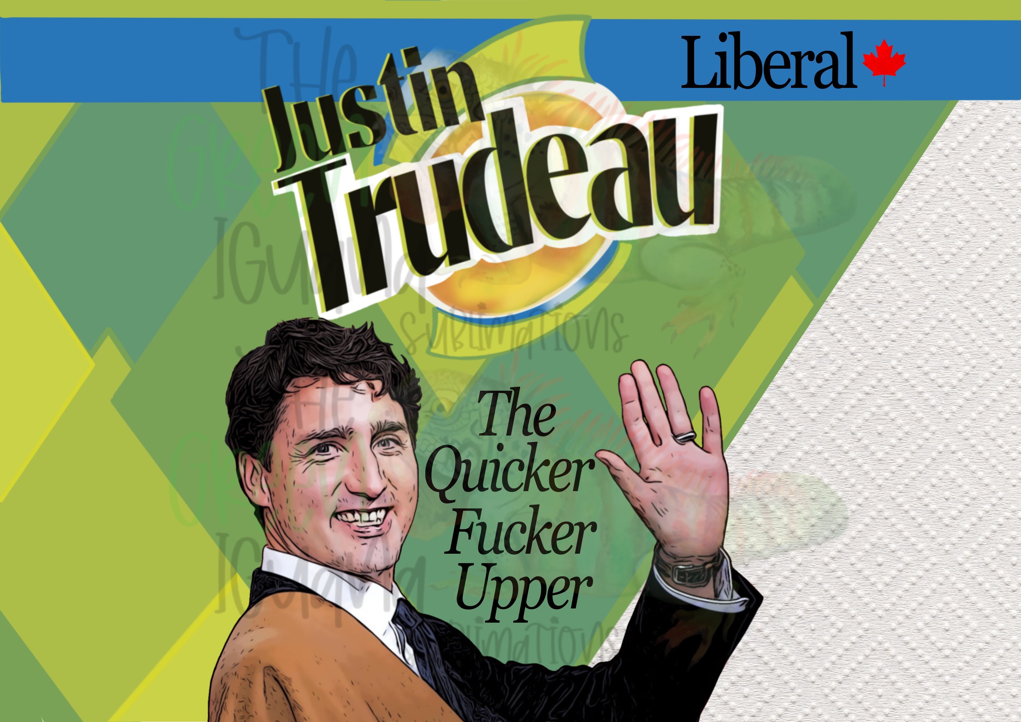Justin Trudeau -Tumbler wrap 20oz skinny - DIGITAL