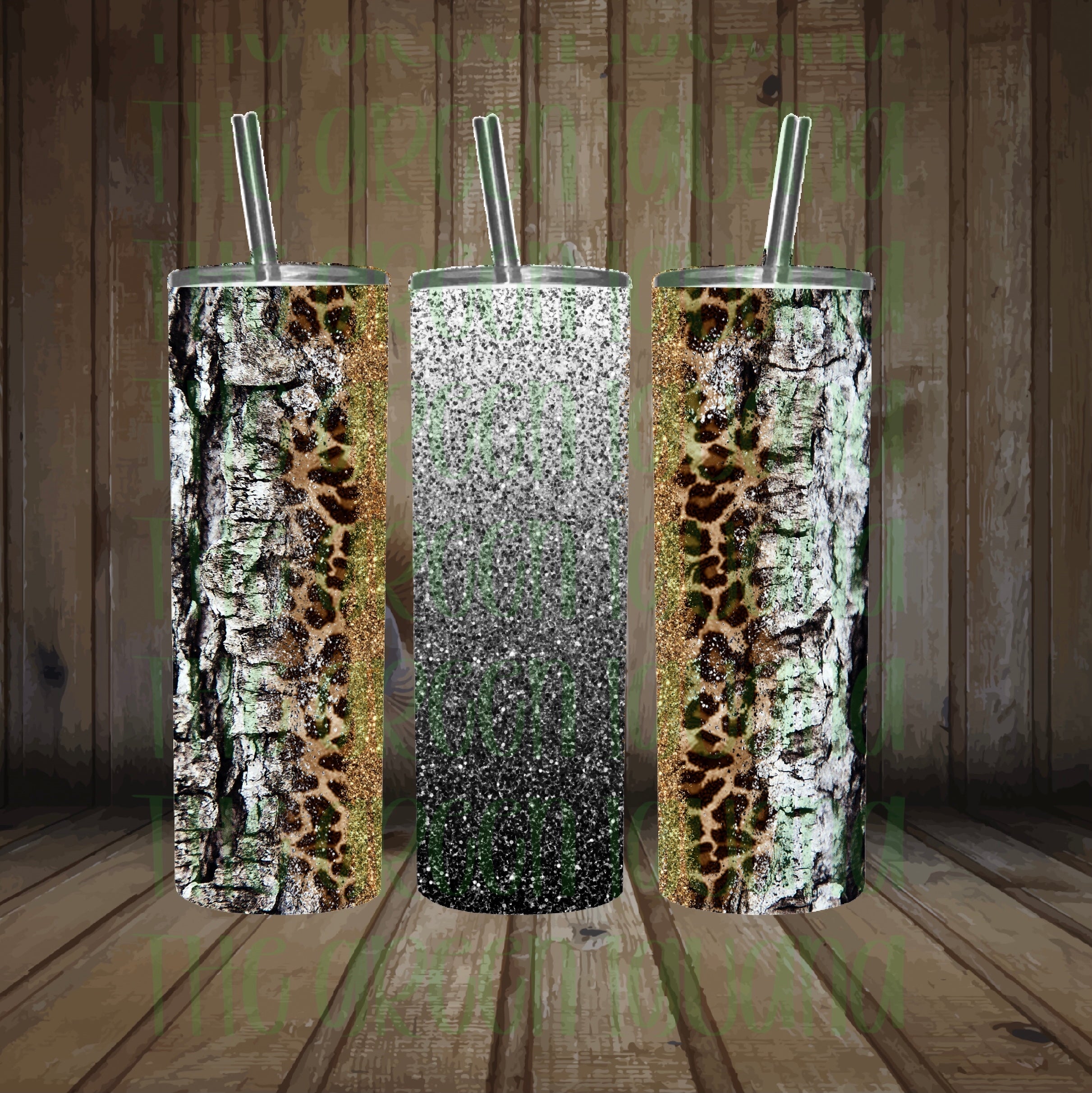 Black ombré/leopard tumbler wrap - 20oz skinny DIGITAL