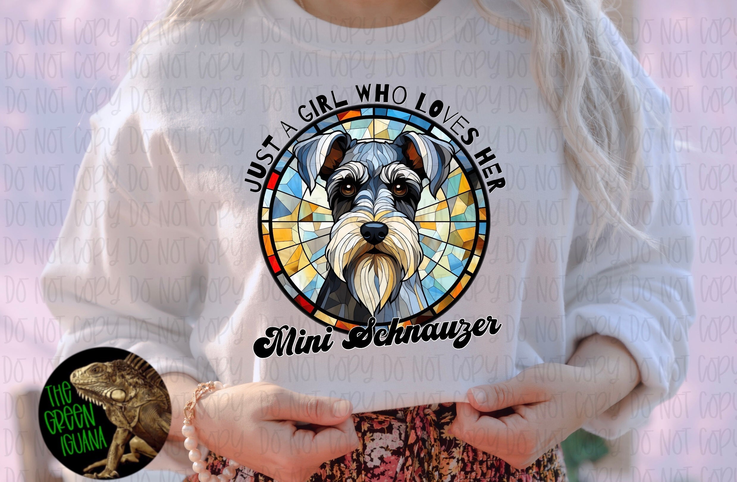 Just a girl who loves her Mini schnauzer - DTF transfer