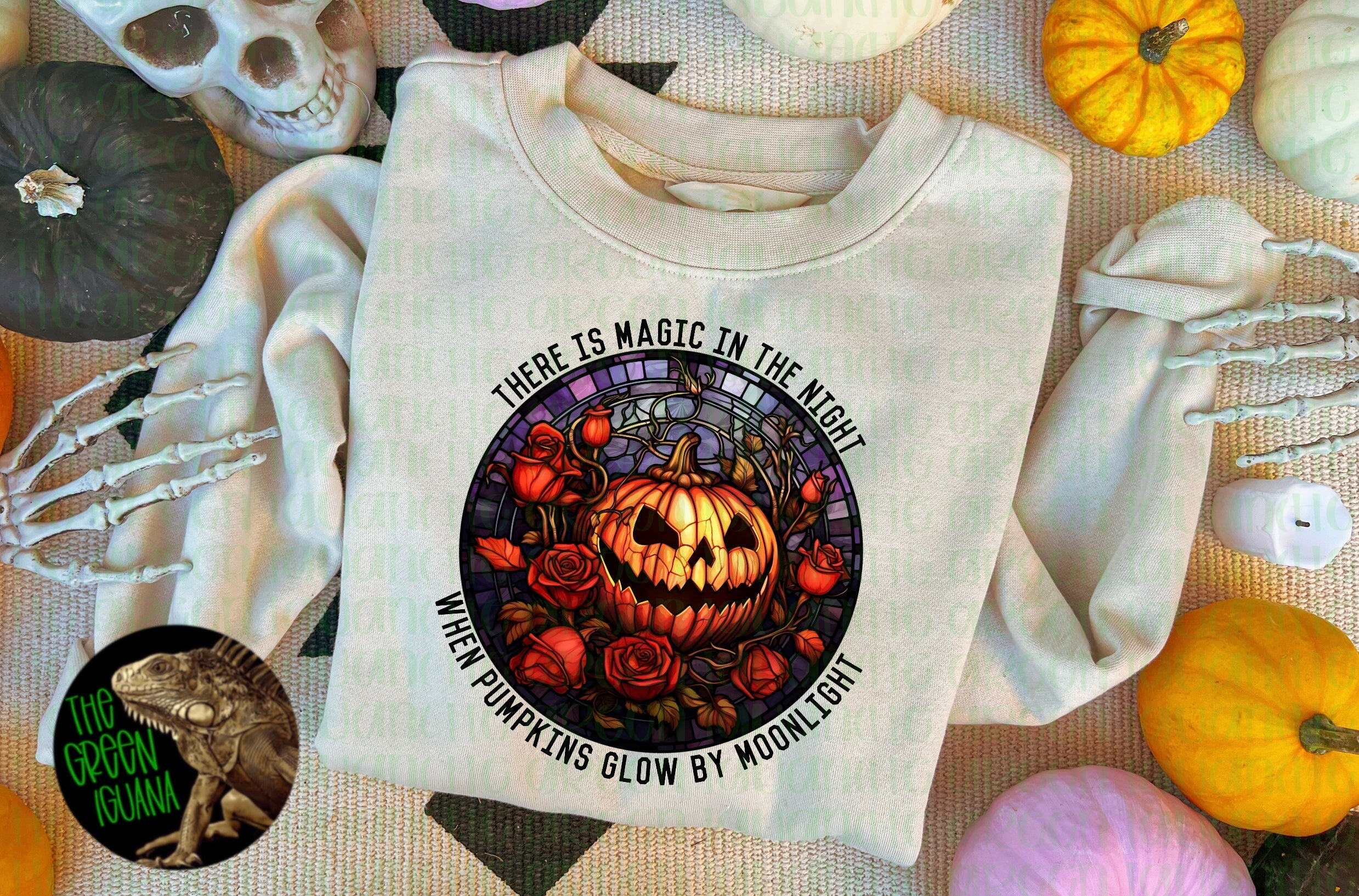 There is magic in the night when pumpkins glow by moonlight - DTF transfer