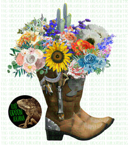 Cowboy boots with flowers