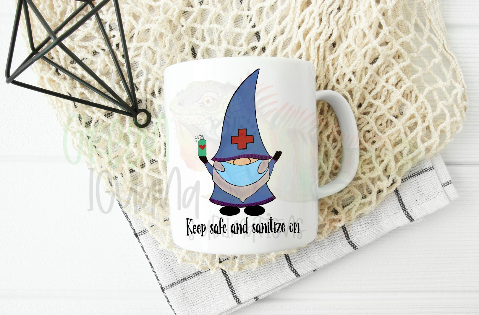 Keep safe and sanitize on (hand drawn medical gnome) DIGITAL