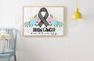 Brain cancer awareness DTF transfer