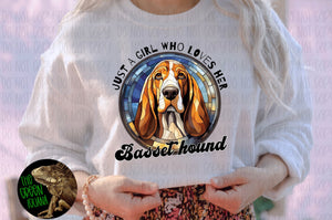 Just a girl who loves her Basset hound - DTF transfer