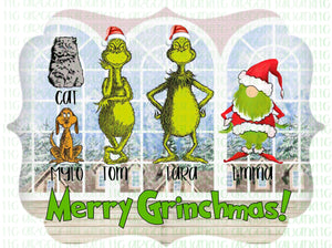 Green creature family Benelux ornament (editable) - DIGITAL