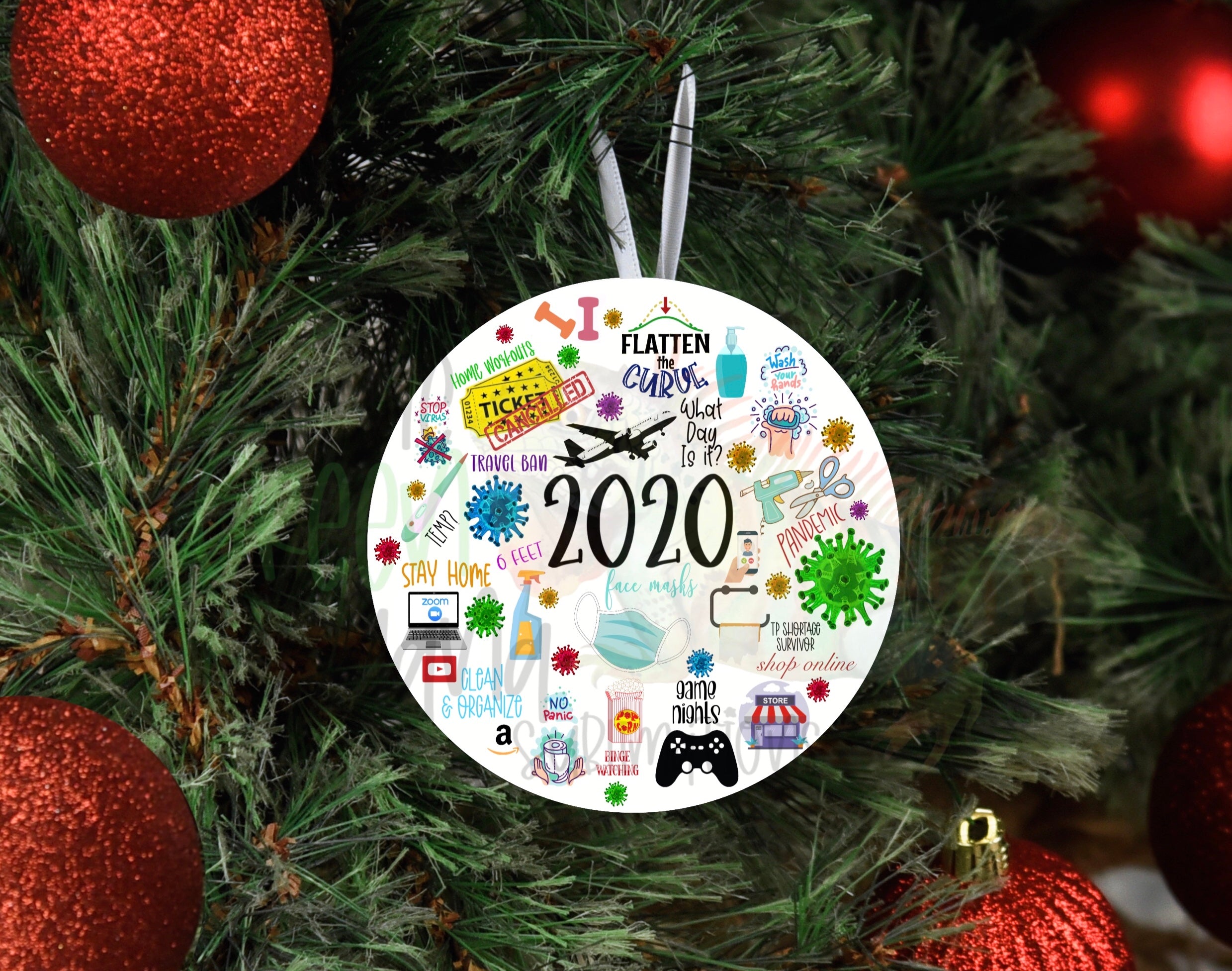 2020 COVID/Quarantine ornament (round style)