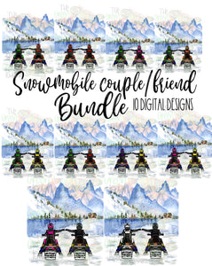 Snowmobile couple/friends DIGITAL BUNDLE  (10 files)