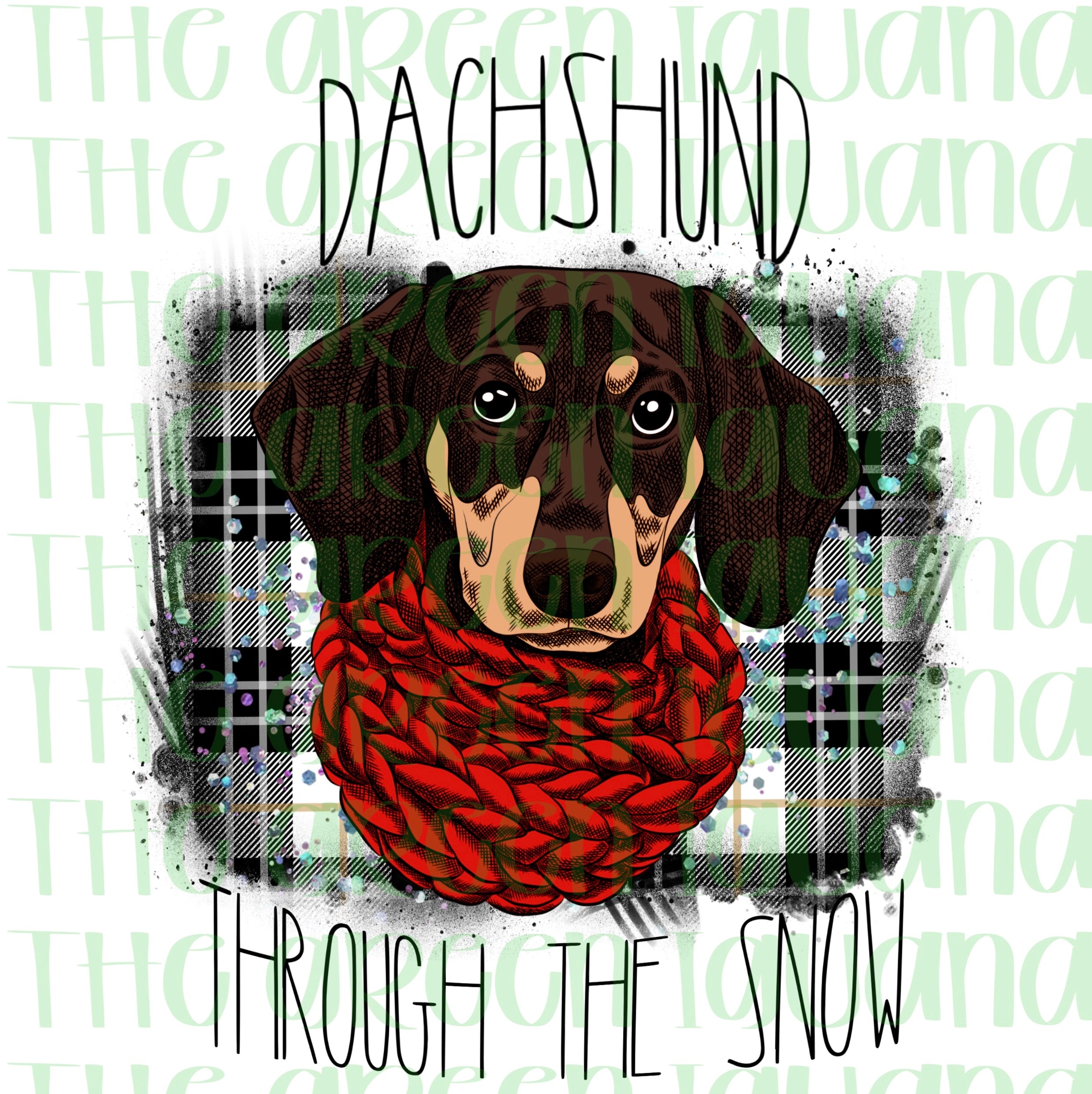 Dachshund through the snow (brown)  - DIGITAL