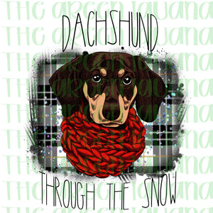 Dachshund through the snow (brown)  - DTF transfer