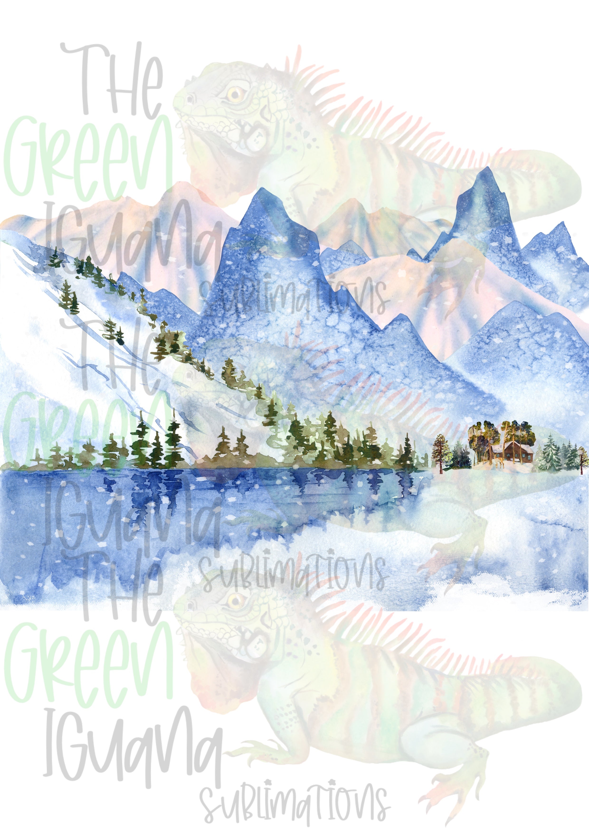 Wintery mountain background DIGITAL