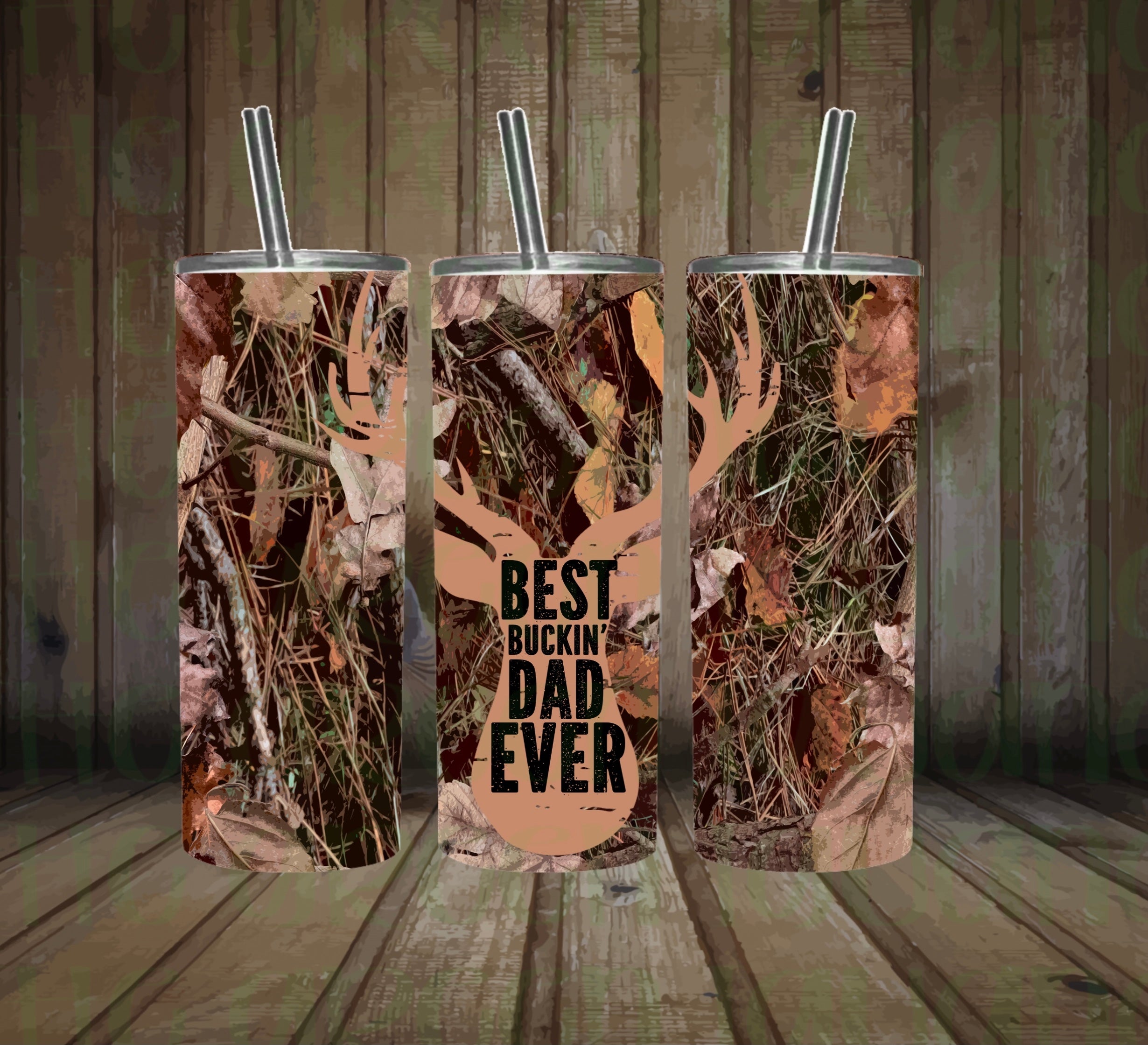 Best buckin’ dad ever tumbler wrap - 20oz skinny - DIGITAL