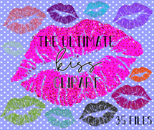 The Ultimate Kiss clipart DIGITAL BUNDLE (35 files)