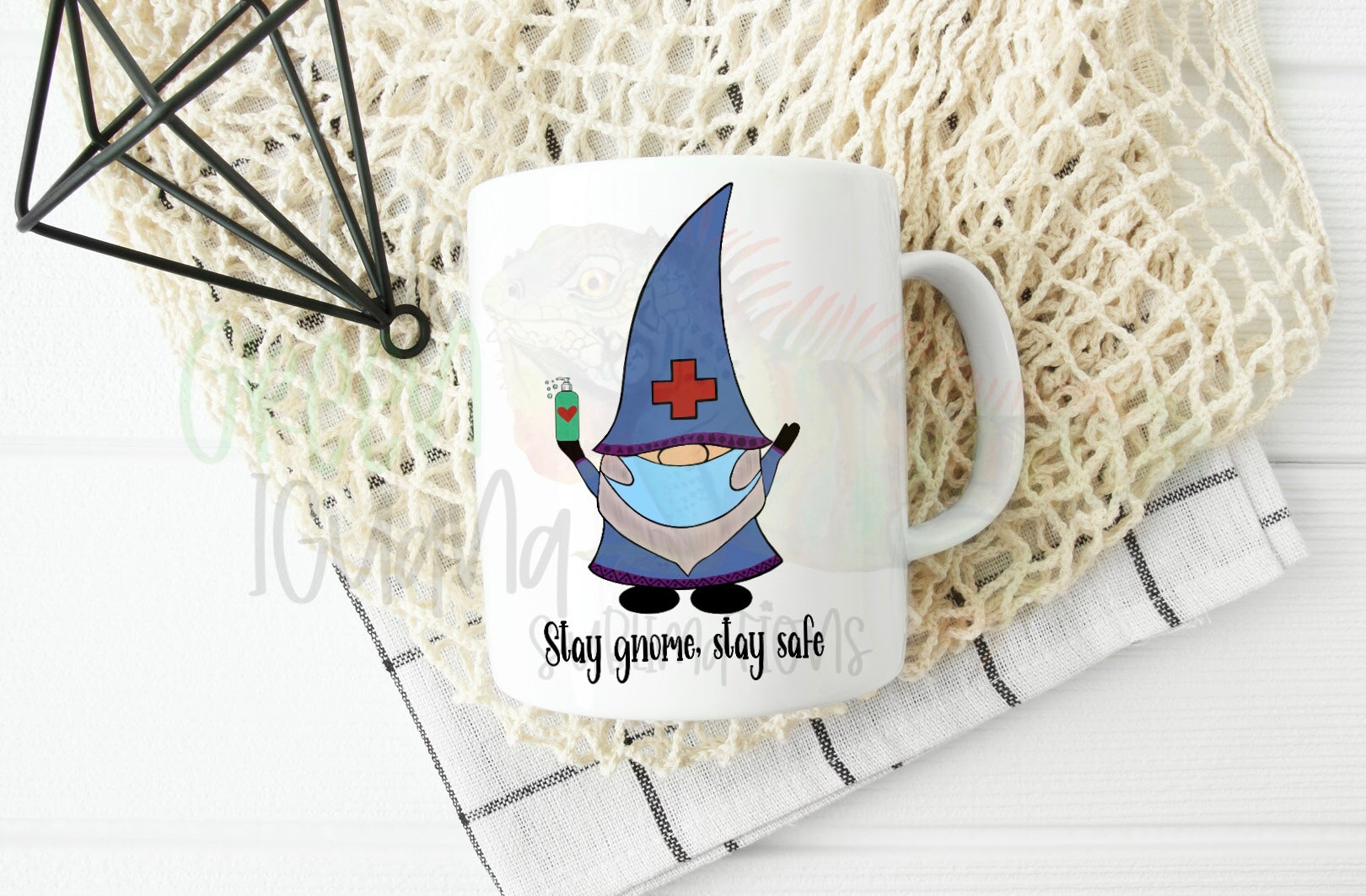 Stay gnome, stay safe (hand drawn medical gnome)