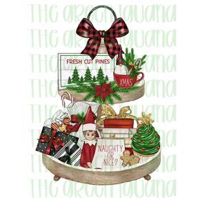 Christmas farmhouse tiered tray