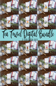 Tea Towel DIGITAL BUNDLE (22 files)