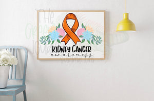 Kidney cancer awareness DTF transfer
