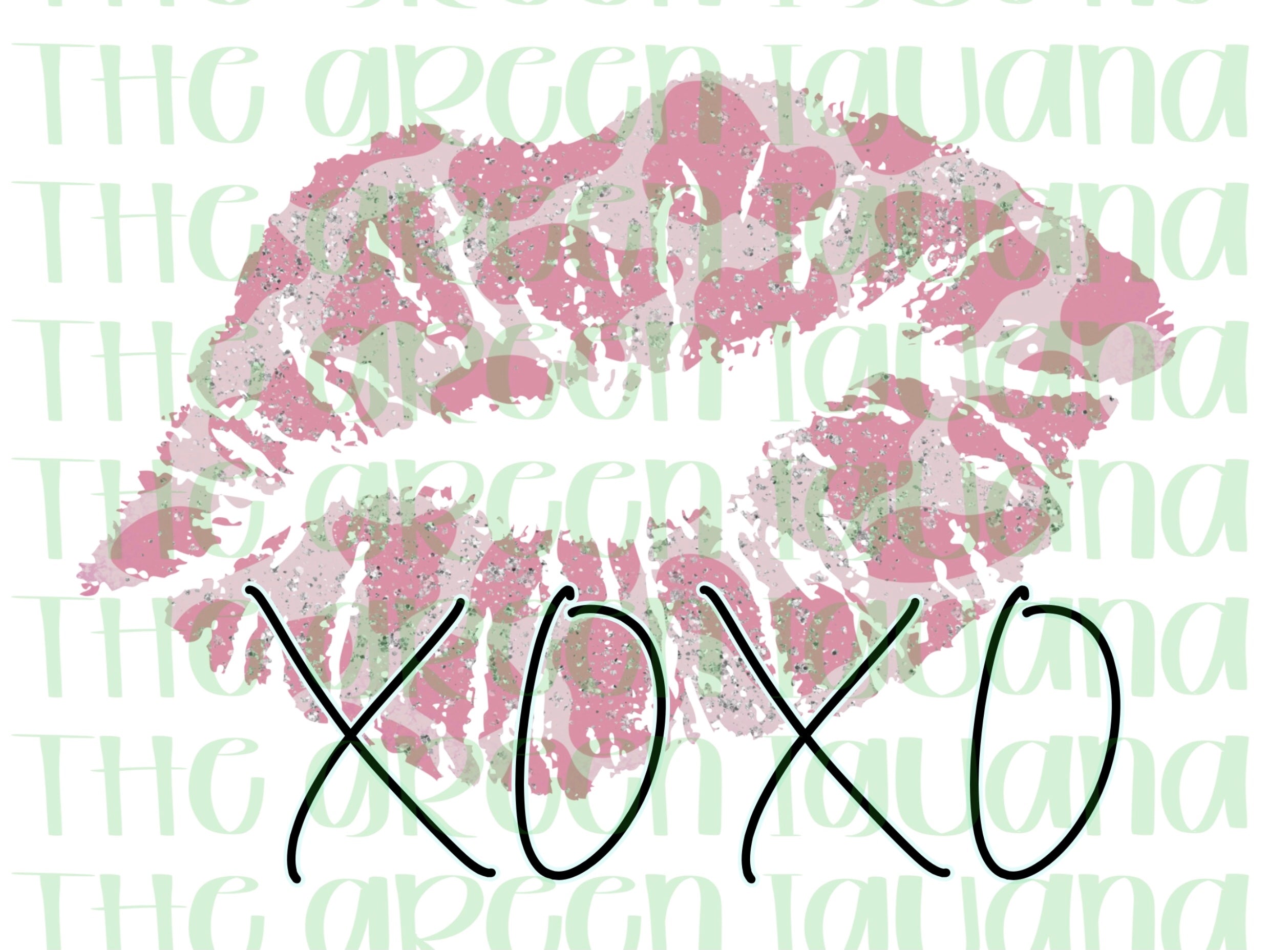 XOXO with pink camo lips