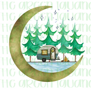 Moon camping scenery (camper) - DIGITAL