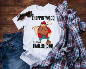 Choppin’ wood in the trailer hood