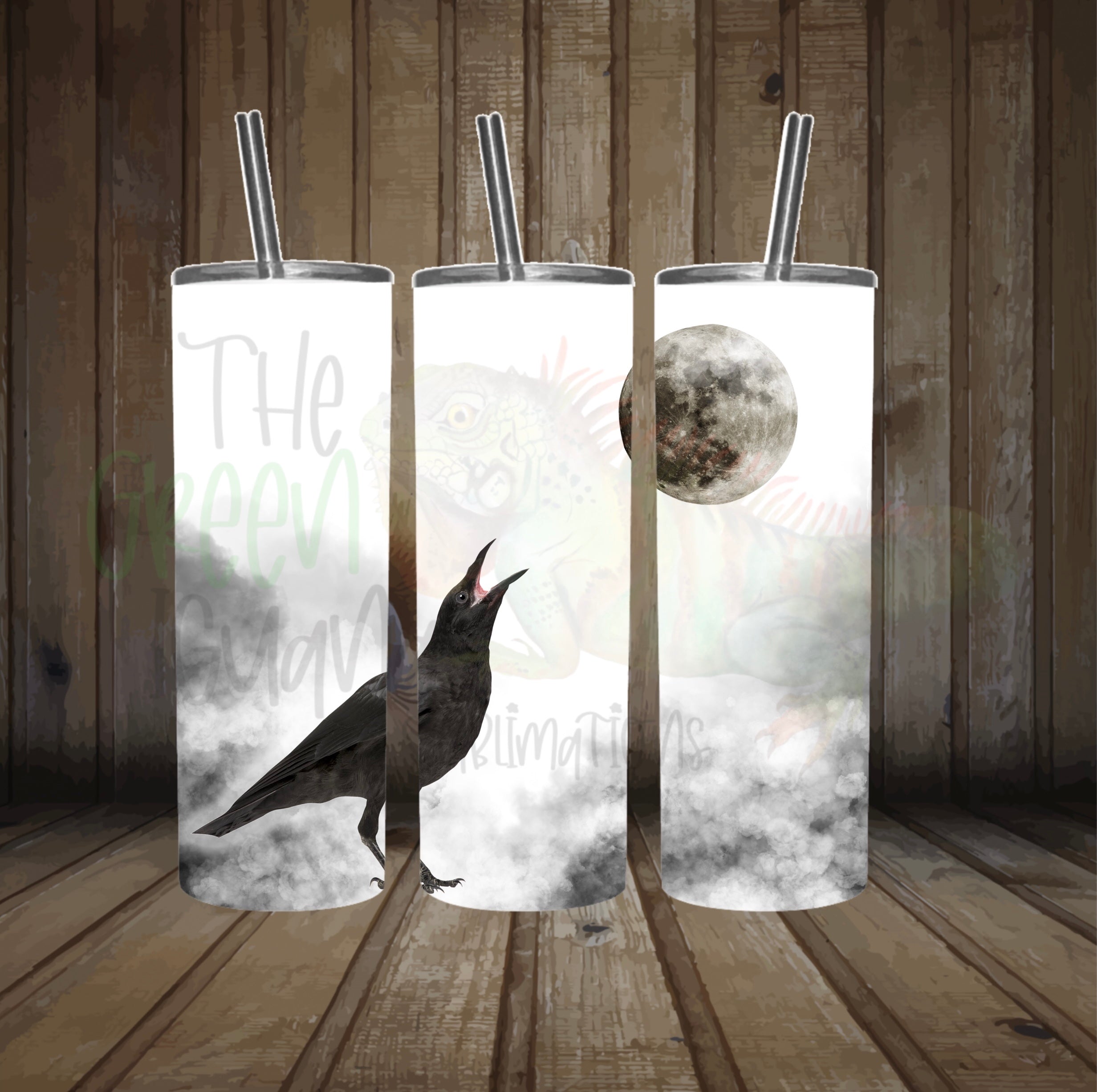 Crow and Moon - Tumbler wrap 20oz skinny